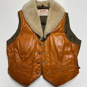 Vintage Schott Leather Sherpa Vest Size Aprox M